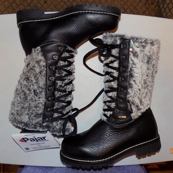 New Pajar Eva leather/ fur boot made in Italy EU 38, US 7.5 - Picture 1 of 13